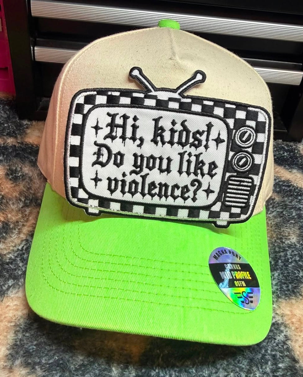 Katie’s one patch canvas hat $35