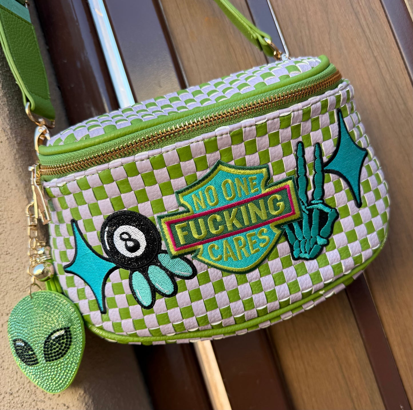 NO ONE CARES LEATHER BAG