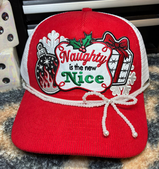 NAUGHTY IS THE NEW NICE , CORDUROY HAT￼