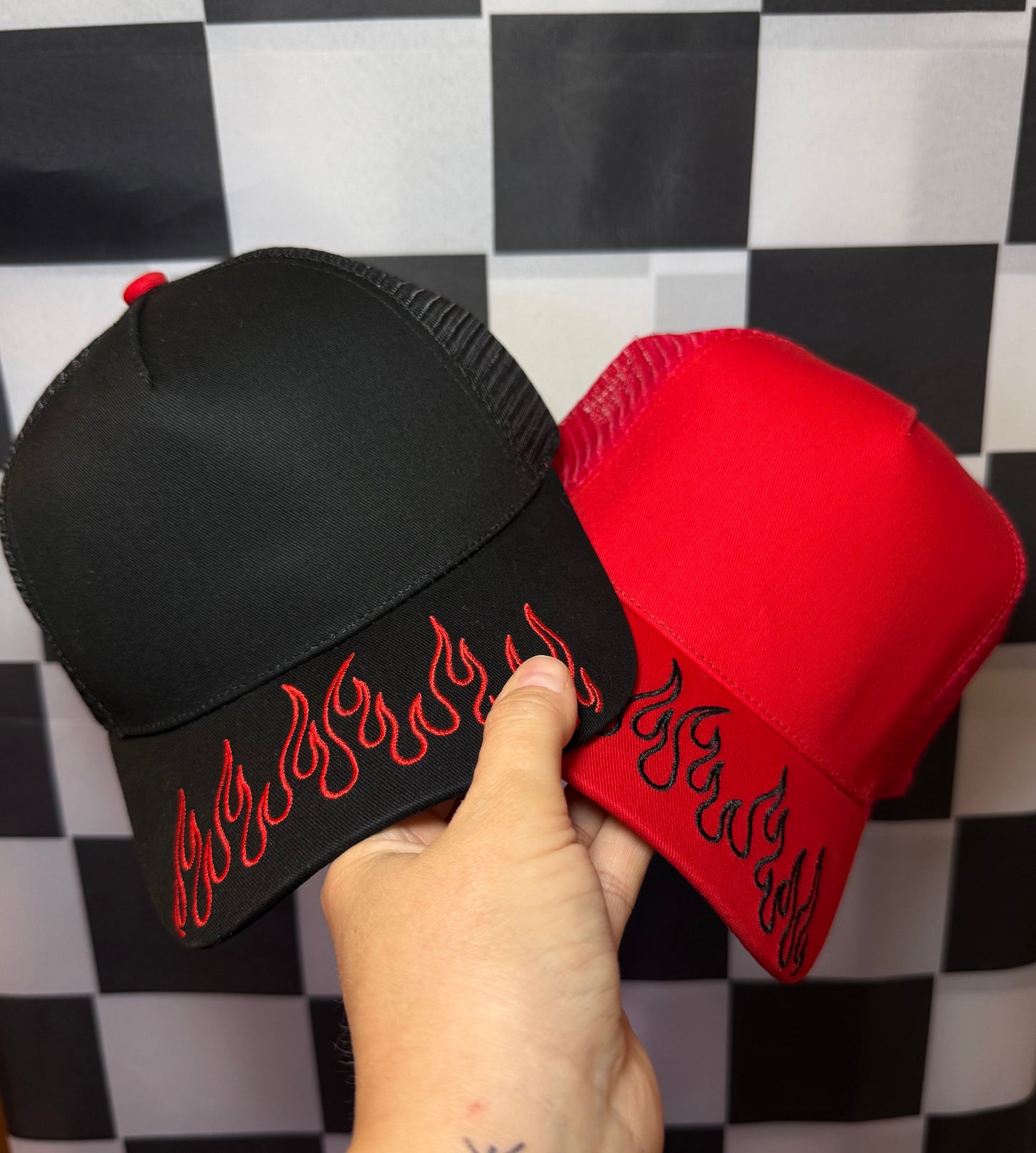PREORDER FLAME CANVAS HAT/MESH BACK