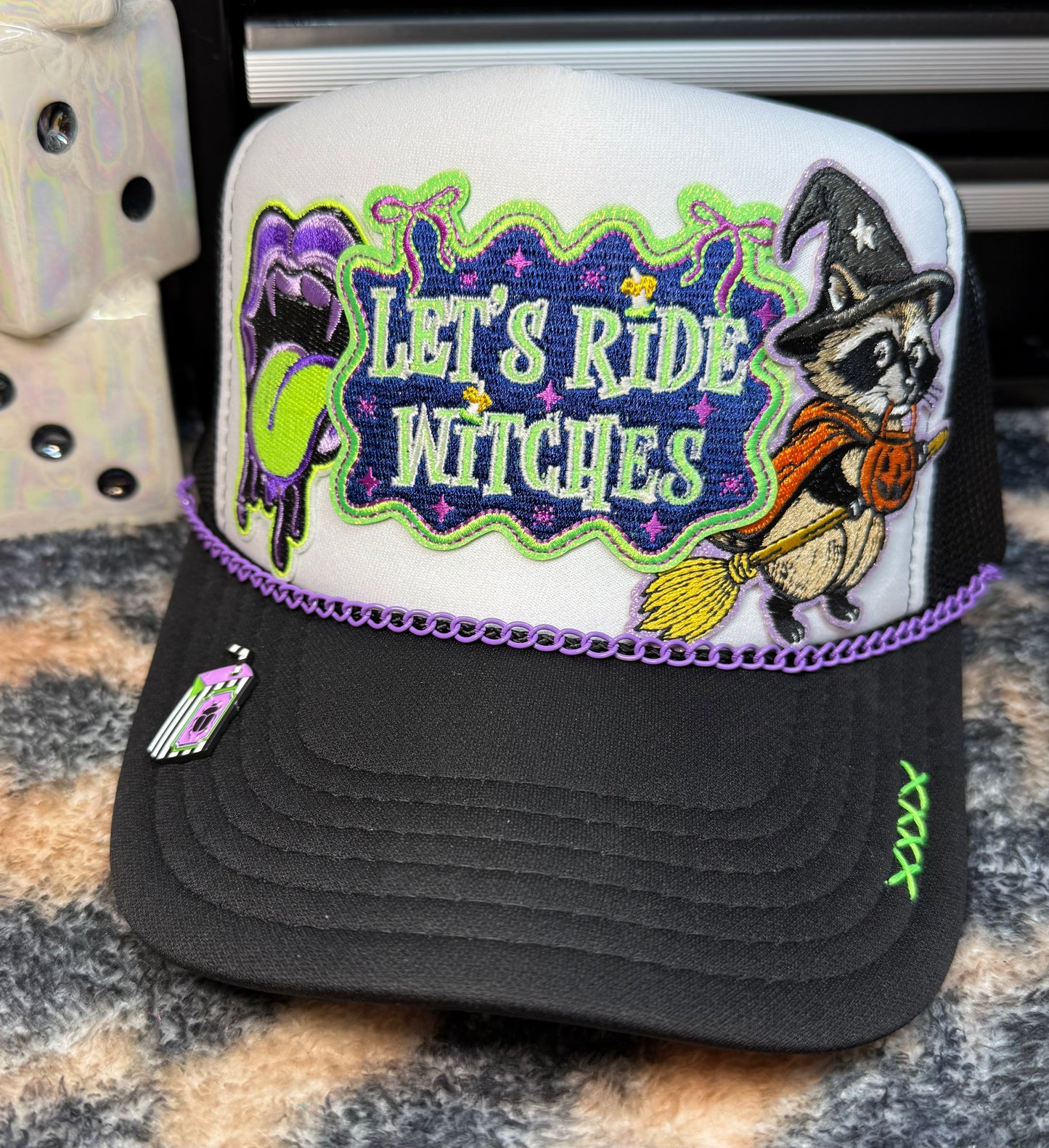 LETS RIDE WITCHES , GLOW IN THE DARK