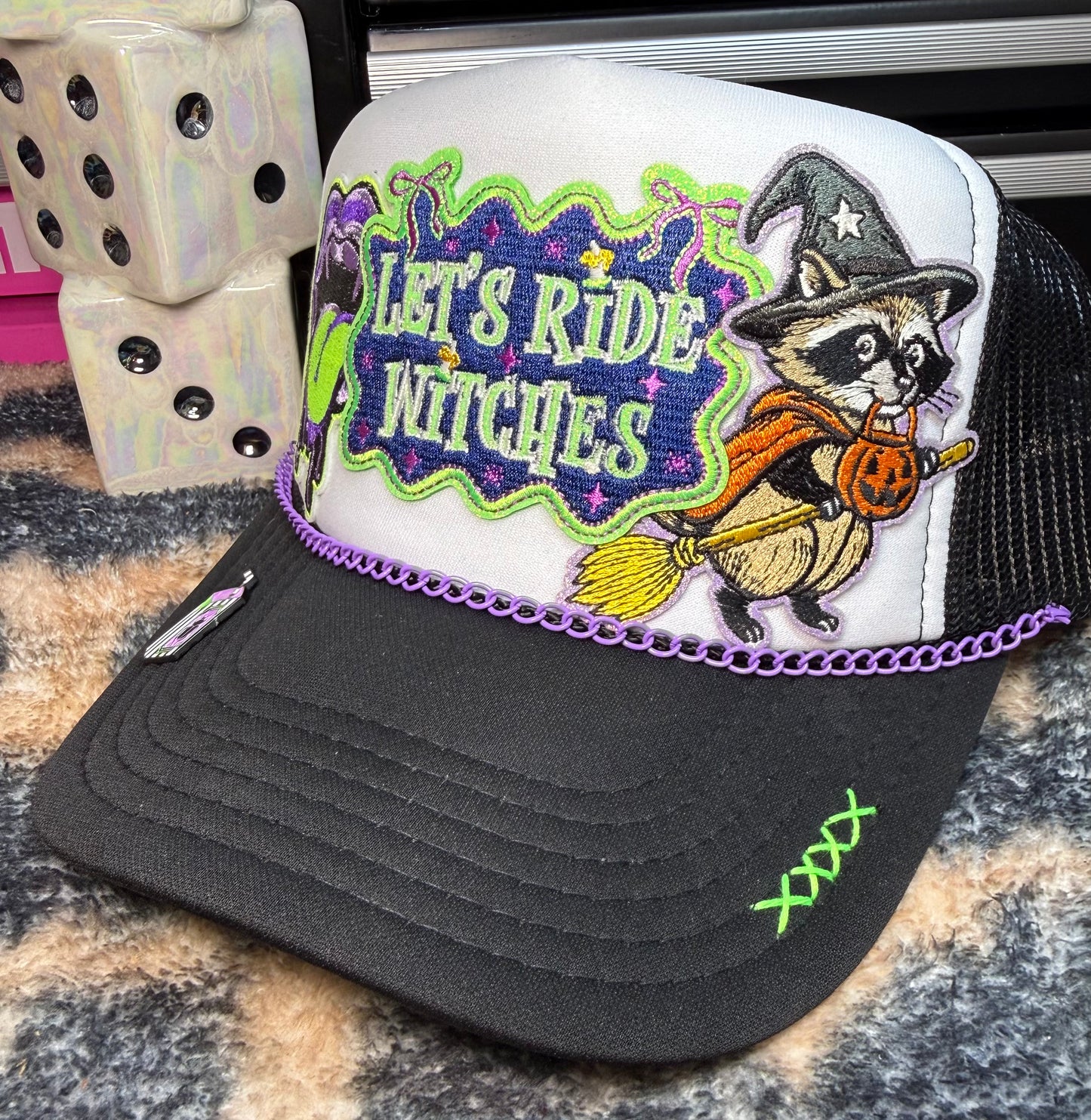 LETS RIDE WITCHES , GLOW IN THE DARK