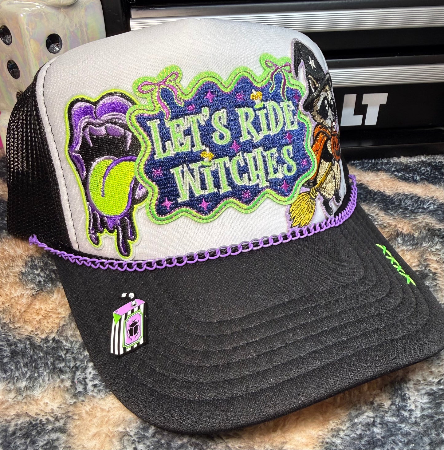 LETS RIDE WITCHES , GLOW IN THE DARK
