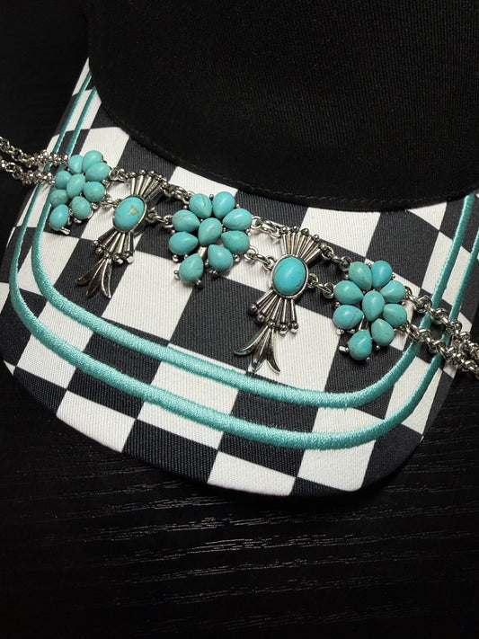 TURQUOISE FLORAL CHAIN